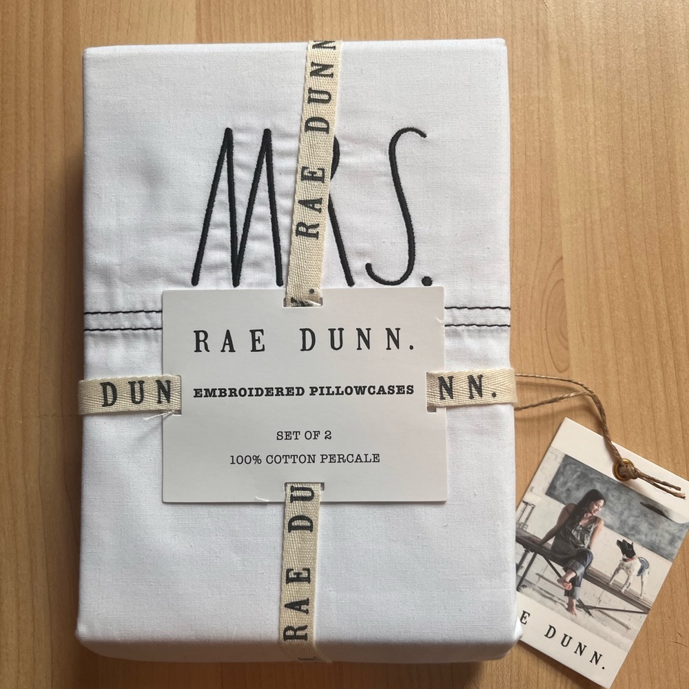 Rae Dunn Mr. & Mrs. Pillow Cases
